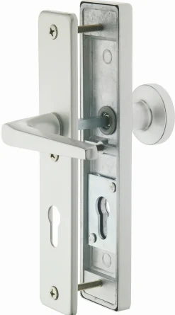 Alpertec Schutzbeschlag Tira Drücker/Knopf Aluminium silber 72 mm