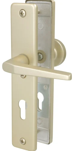 Alpertec Schutzbeschlag Tira Drücker/Knopf Aluminium neusilber 72 mm