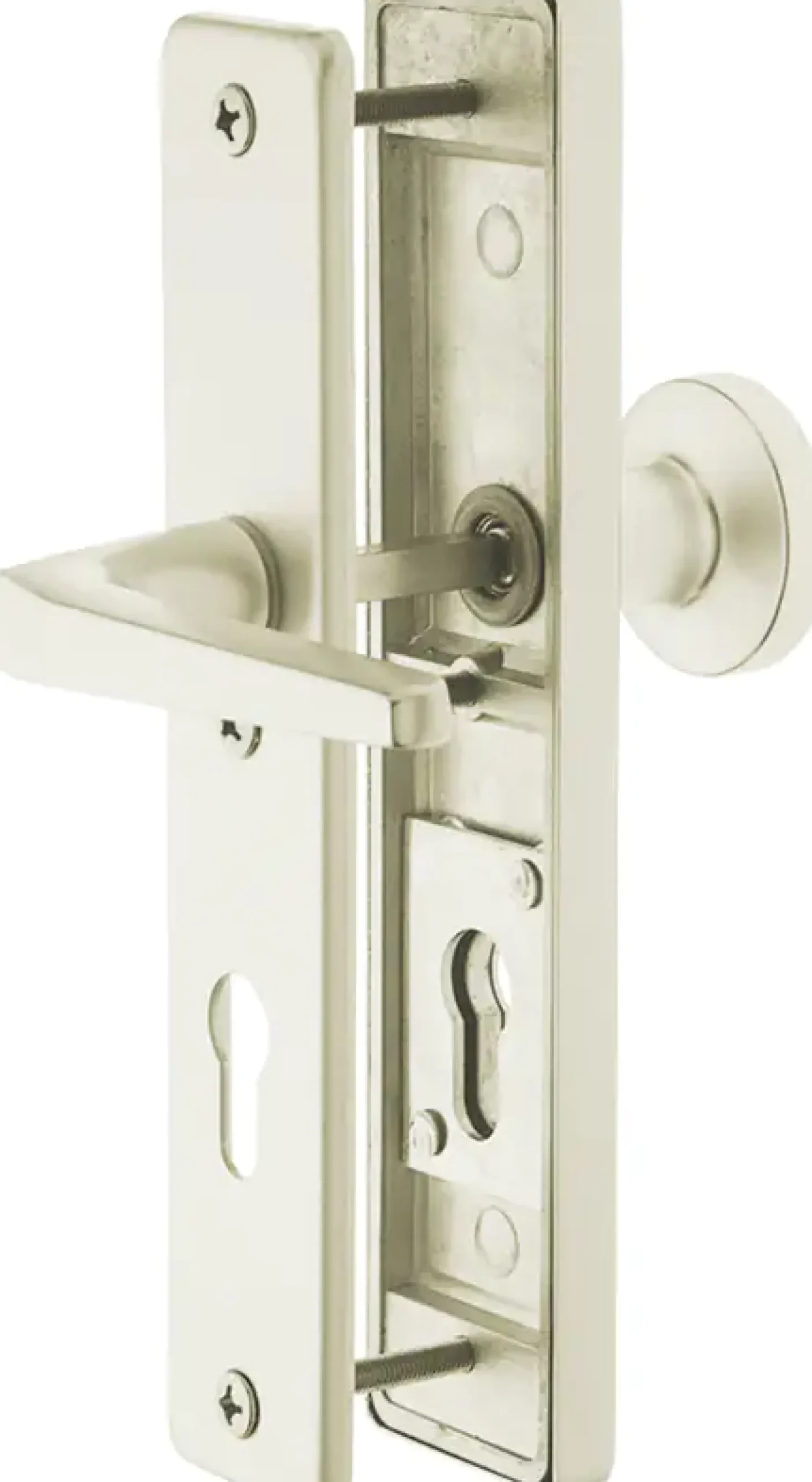 Alpertec Schutzbeschlag Tira Drücker/Drücker Aluminium neusilber 72 mm