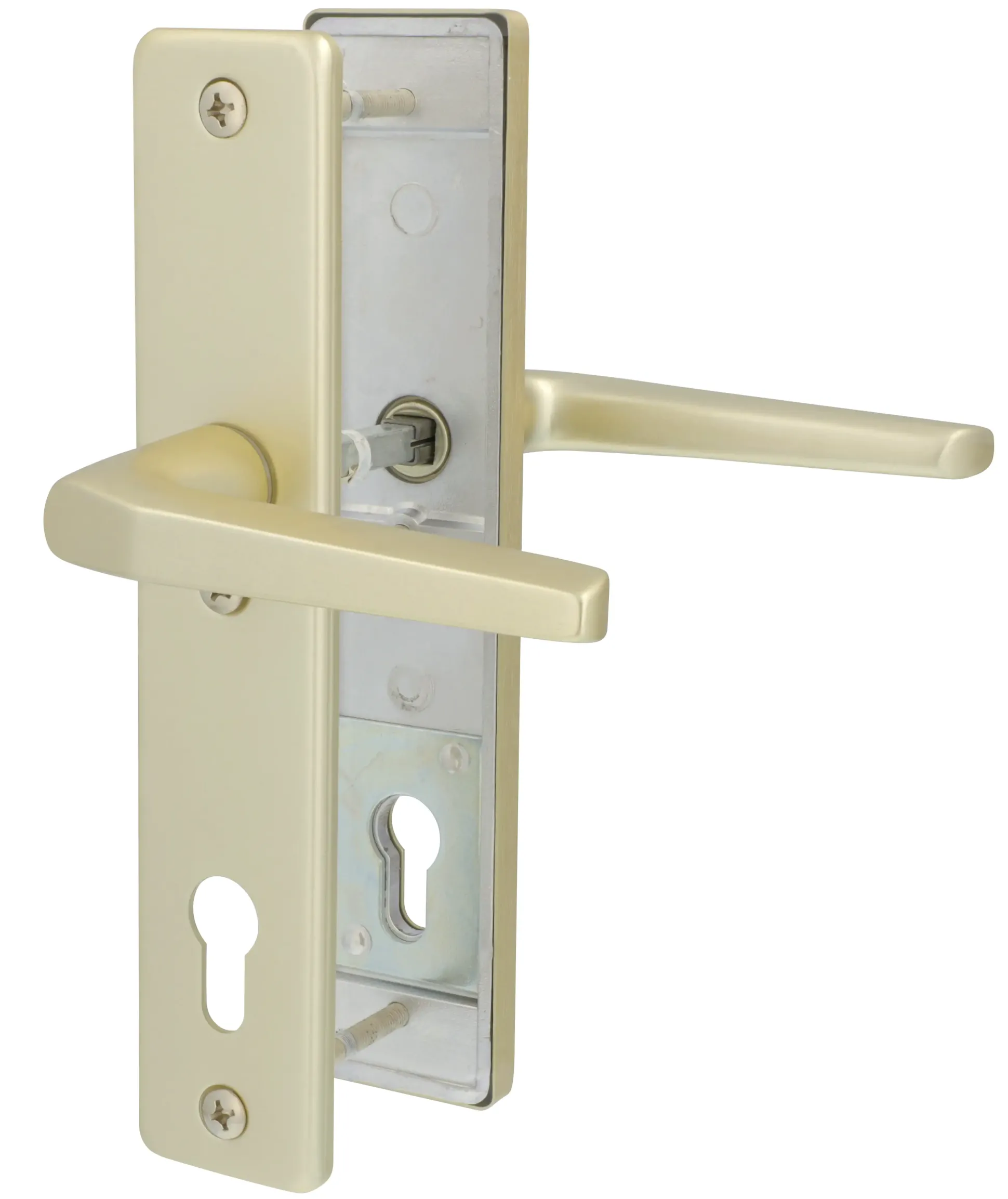 Alpertec Schutzbeschlag Tira Drücker/Drücker Aluminium neusilber 92 mm