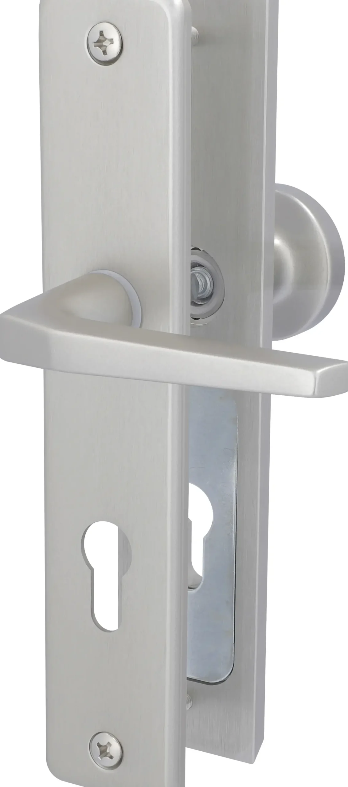 Alpertec Türbeschlag Langschild Tira II Knopf/Drücker Alu F9 eloxiert 23,7 x 5 cm