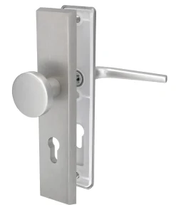 Alpertec Türbeschlag Langschild Tira II PZ Drücker/Drücker Alu F9 23,7 x 5 cm