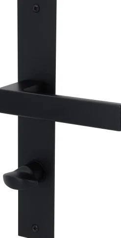Alpertec Türgarnitur WC Langschild Nazan Edelstahl schwarz matt 23,5 x 4 cm