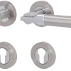 Alpertec Türgriff-Garnitur Solid 6 für Wohnungstüren PZ silber Ø 52 mm rechts