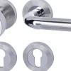 Alpertec Türgriff-Garnitur Solid 4 für Wohnungstüren PZ silber Ø 52 mm rechts