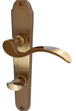 Alpertec WC-Langschildgarnitur Panda Messing bronze abgerundet