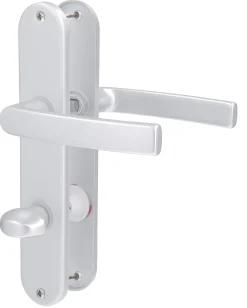 Alpertec WC-Langschildgarnitur Vanda Aluminium F1 silber abgerundet