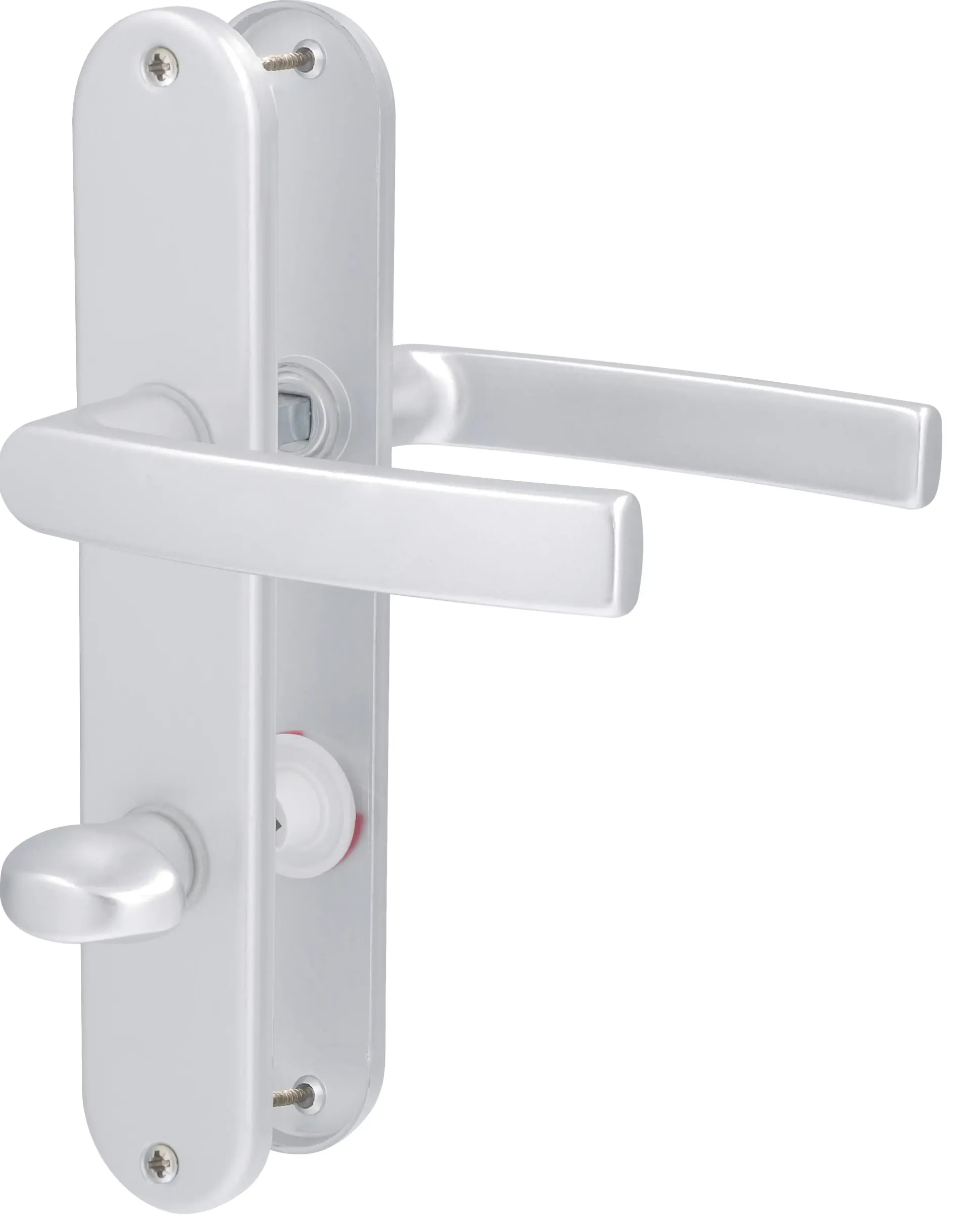 Alpertec WC-Langschildgarnitur Vanda Aluminium F1 silber abgerundet