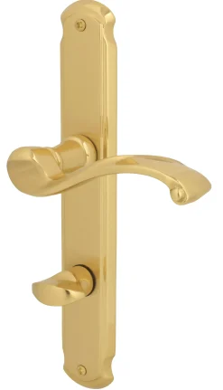 Alpertec WC-Langschildgarnitur Bianca Messing gold abgerundet