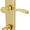 Alpertec WC-Langschildgarnitur Lori Messing gold abgerundet