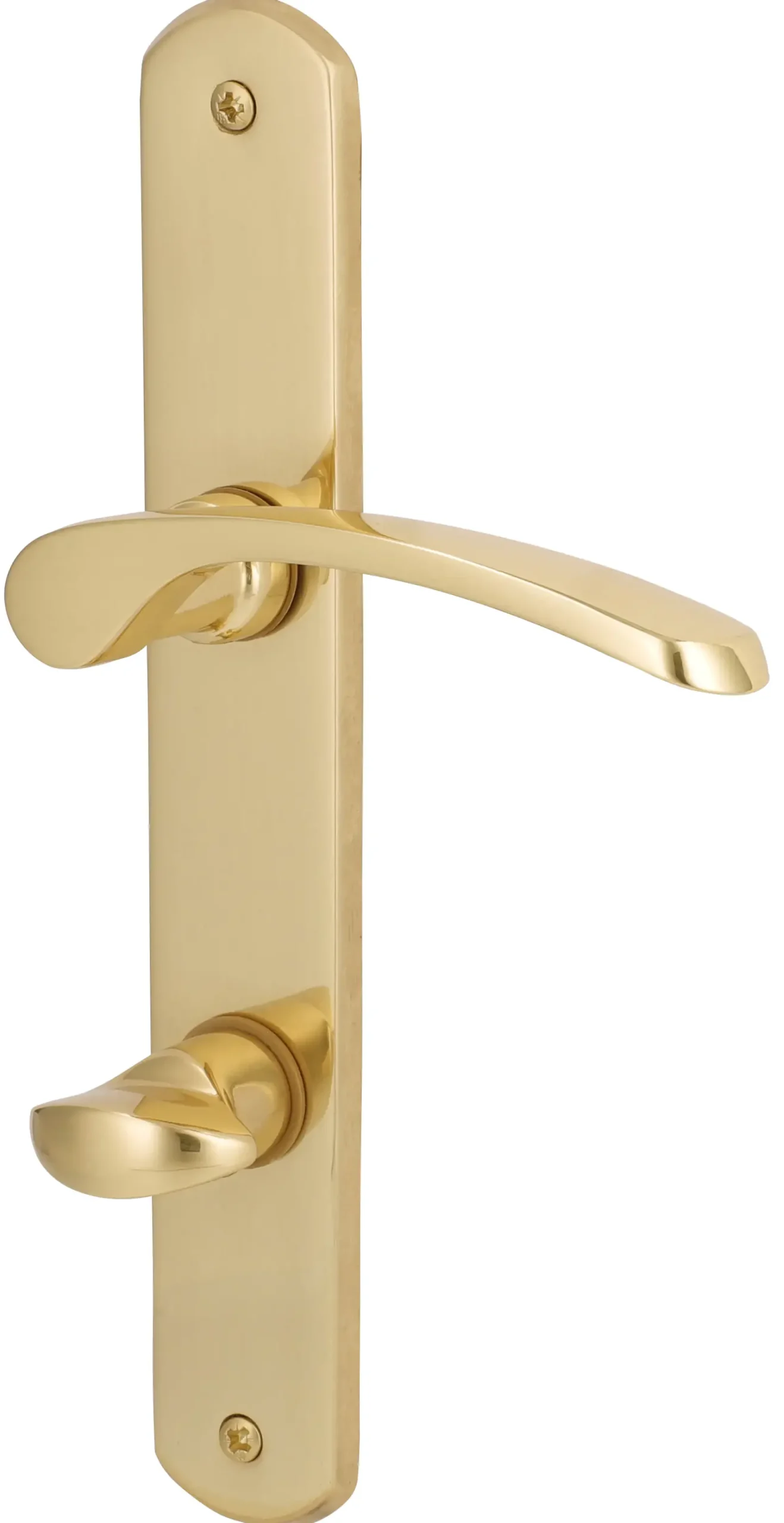 Alpertec WC-Langschildgarnitur Amos Messing gold abgerundet