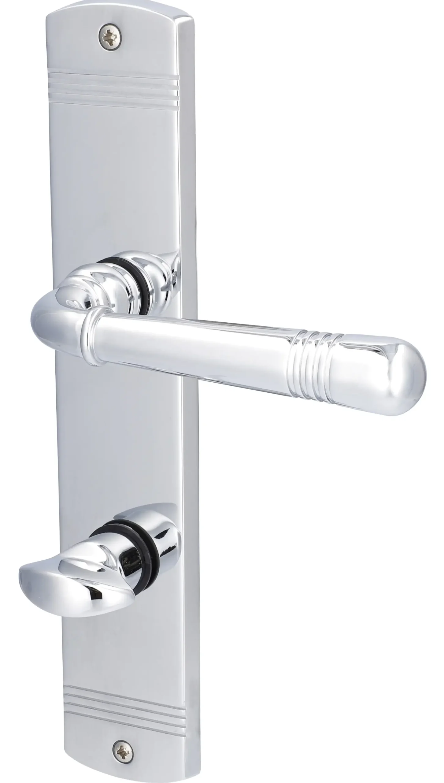 Alpertec WC-Langschildgarnitur Sale Messing silber abgerundet