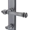 Alpertec WC-Langschildgarnitur Mount Blance Messing stahlgrau abgerundet