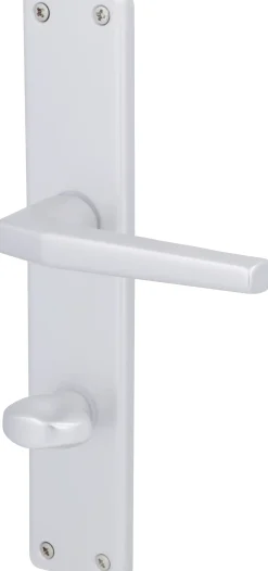 Alpertec WC-Langschildgarnitur Tanja Aluminium F1 silber eckig