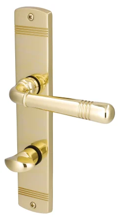 Alpertec WC-Langschildgarnitur Sale Messing gold abgerundet