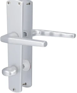 Alpertec WC-Langschildgarnitur Phil Aluminium F1 silber abgerundet