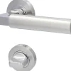 Alpertec WC-Rosettengarnitur Solid 2 Edelstahl silber rund