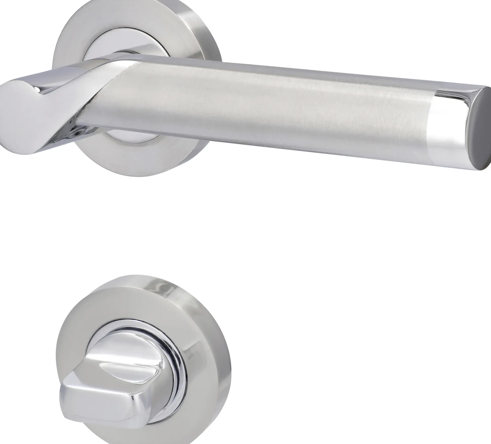 Alpertec WC-Rosettengarnitur Solid 1 Edelstahl silber rund
