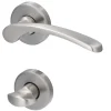 Alpertec WC-Rosettengarnitur Amos Messing silber rund