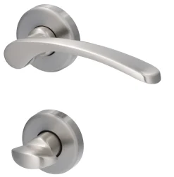 Alpertec WC-Rosettengarnitur Amos Messing silber rund