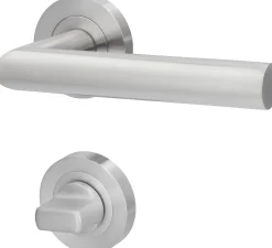 Alpertec WC-Rosettengarnitur Solid 9 Edelstahl silber rund