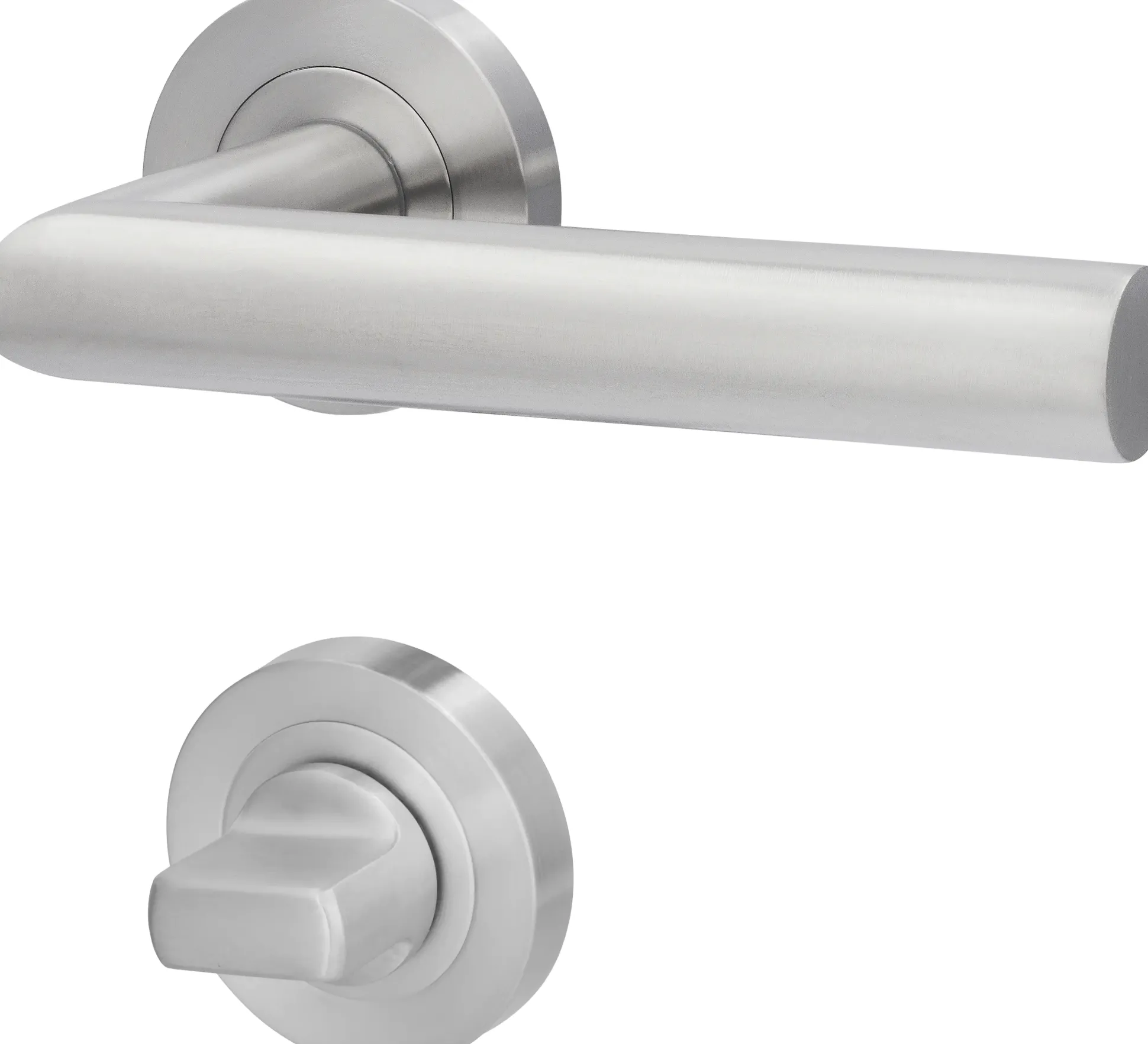 Alpertec WC-Rosettengarnitur Solid 9 Edelstahl silber rund
