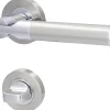 Alpertec WC-Rosettengarnitur Solid 6 Edelstahl silber rund