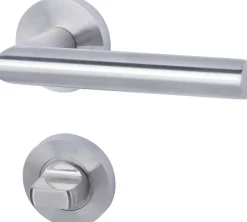Alpertec WC-Rosettengarnitur Solid 10 Edelstahl silber rund
