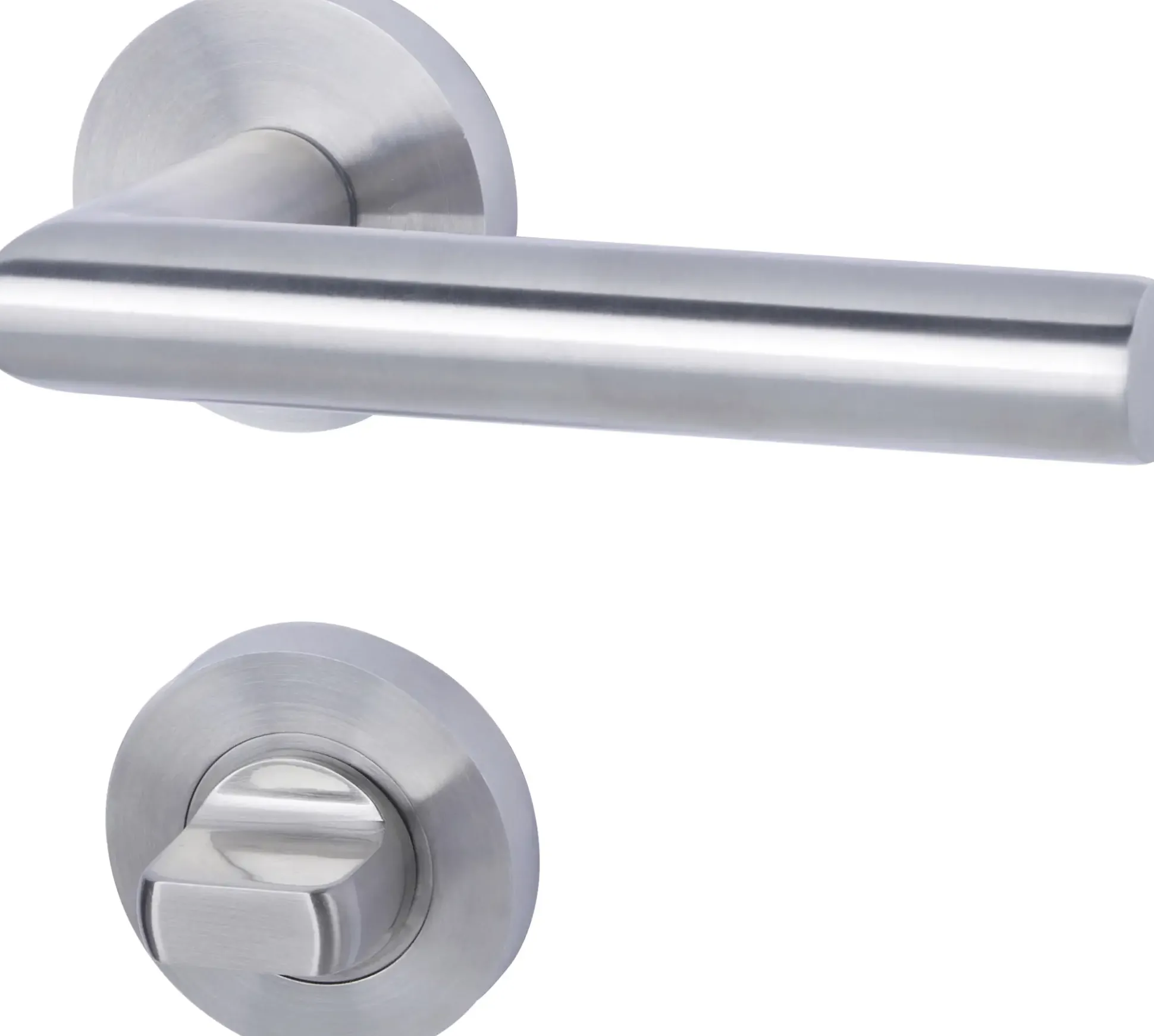 Alpertec WC-Rosettengarnitur Solid 10 Edelstahl silber rund