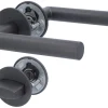 Alpertec WC-Rosettengarnitur Fair I Flat Magnet Edelstahl kaschmirgrau rund