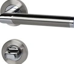 Alpertec WC-Rosettengarnitur Lissabon Edelstahl silber rund