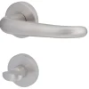 Alpertec WC-Rosettengarnitur Barcelona Edelstahl silber rund