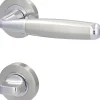 Alpertec WC-Rosettengarnitur Solid 8 Edelstahl silber rund