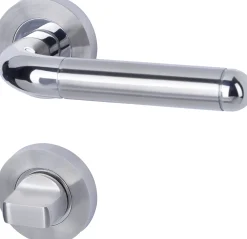 Alpertec WC-Rosettengarnitur Solid 4 Edelstahl silber rund