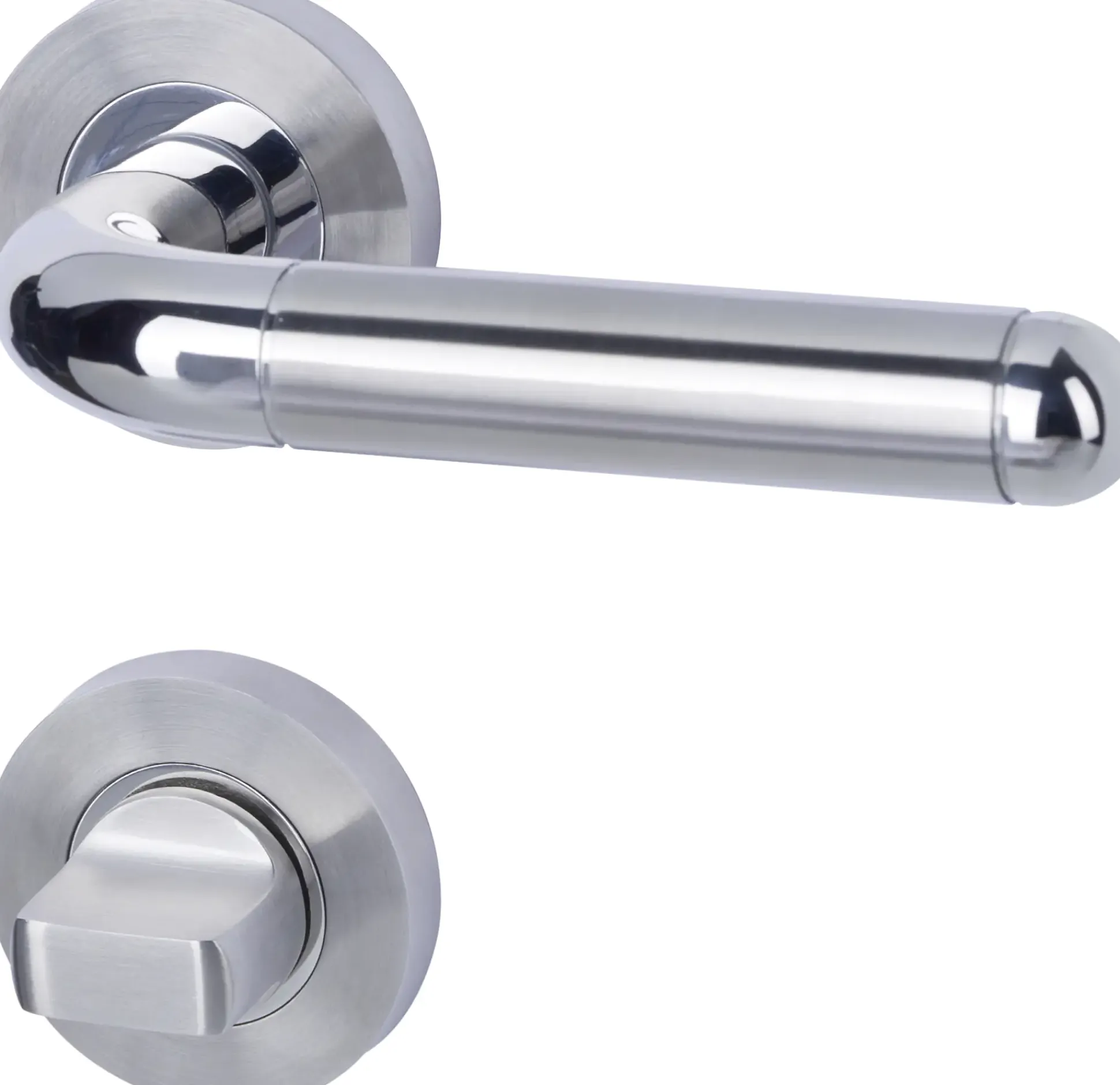 Alpertec WC-Rosettengarnitur Solid 4 Edelstahl silber rund