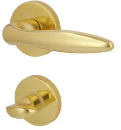 Alpertec WC-Rosettengarnitur Alison Messing gold rund