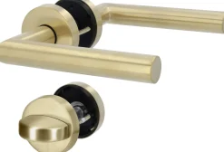 Alpertec WC-Türgriff-Garnitur Rosette Fair I Edelstahl gold matt Ø 52 mm
