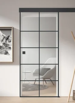 Ambiente Glas-Schiebetür Black Klarglas Dekor S 76/20 ESG