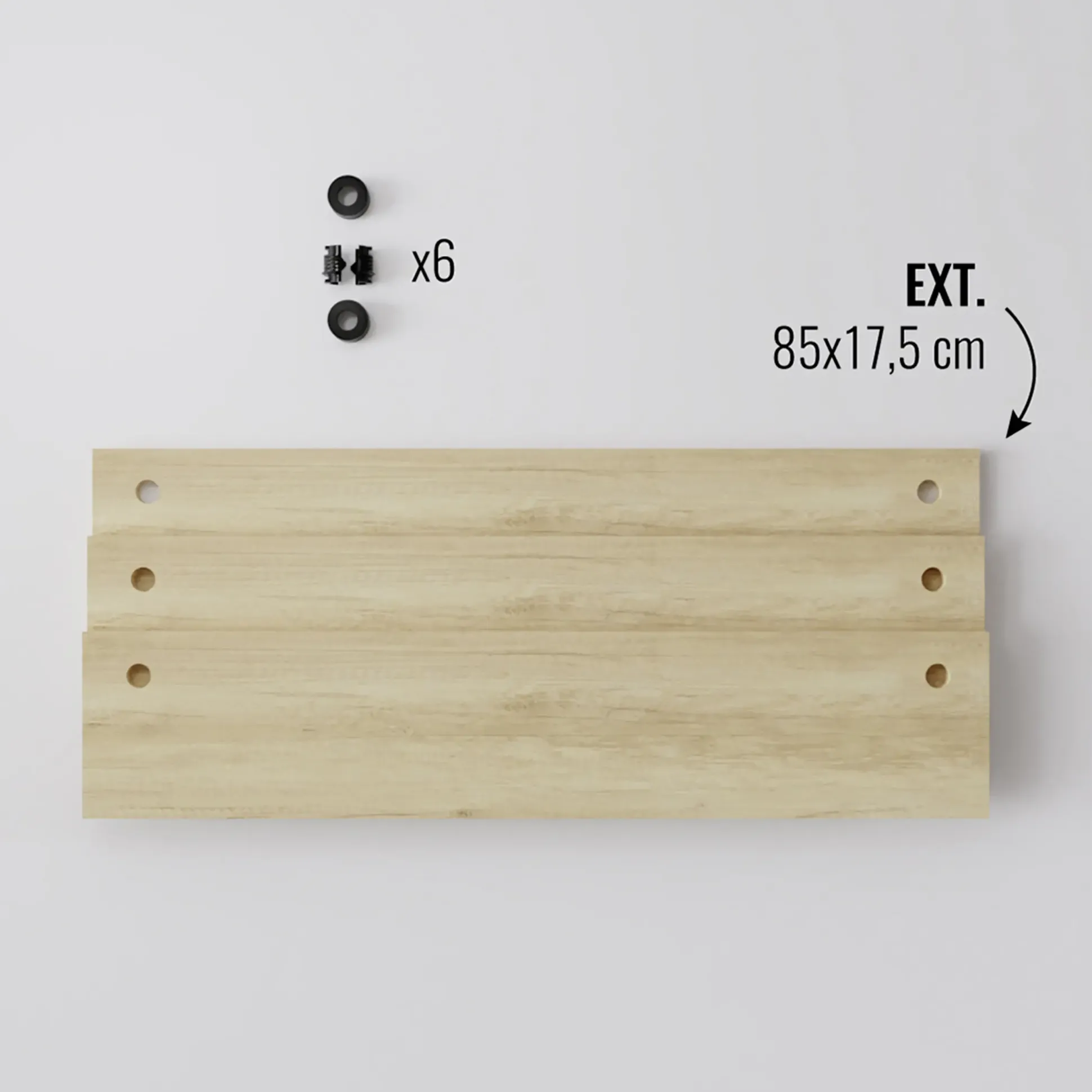 Ar Shelving Erweiterung für Wandregal Deco 85 x 17,5 cm 3 Böden