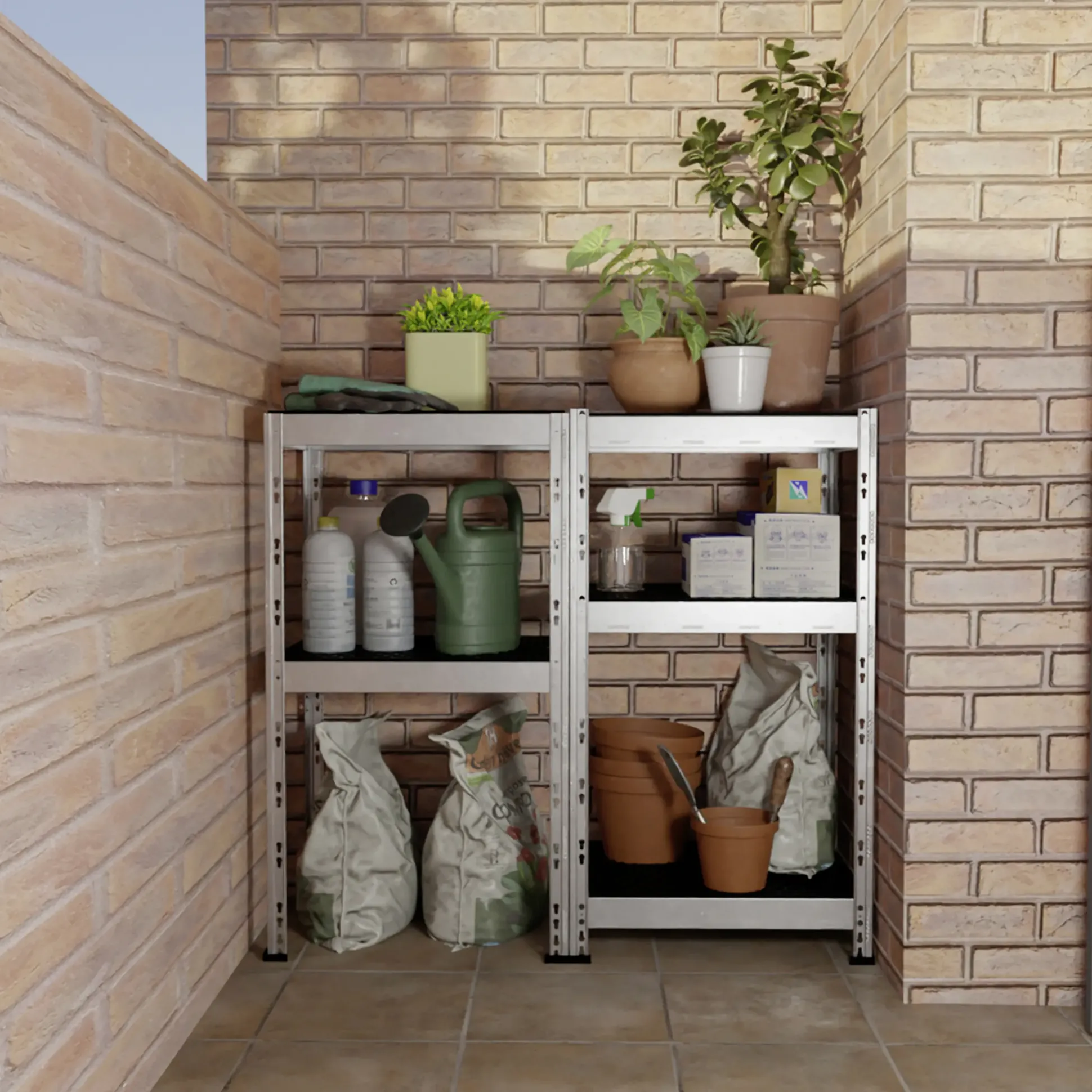Ar Shelving Regal Rivet Allroad Kunststoff 180 x 50 cm 4 Böden 400 kg
