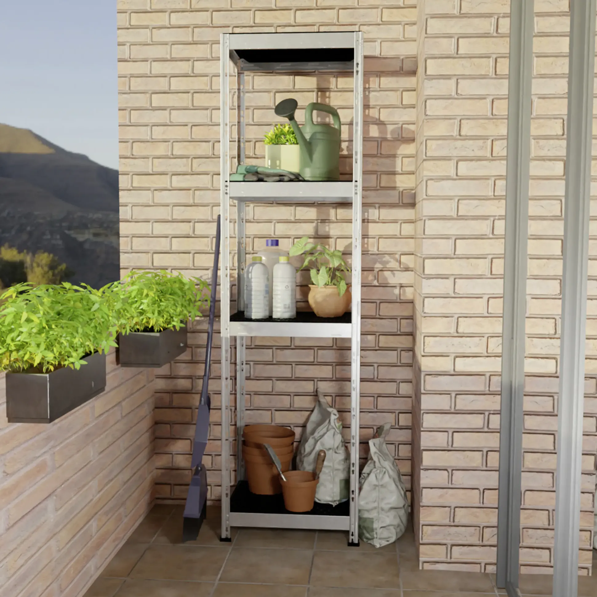 Ar Shelving Regal Rivet Allroad Kunststoff 180 x 50 cm 4 Böden 400 kg