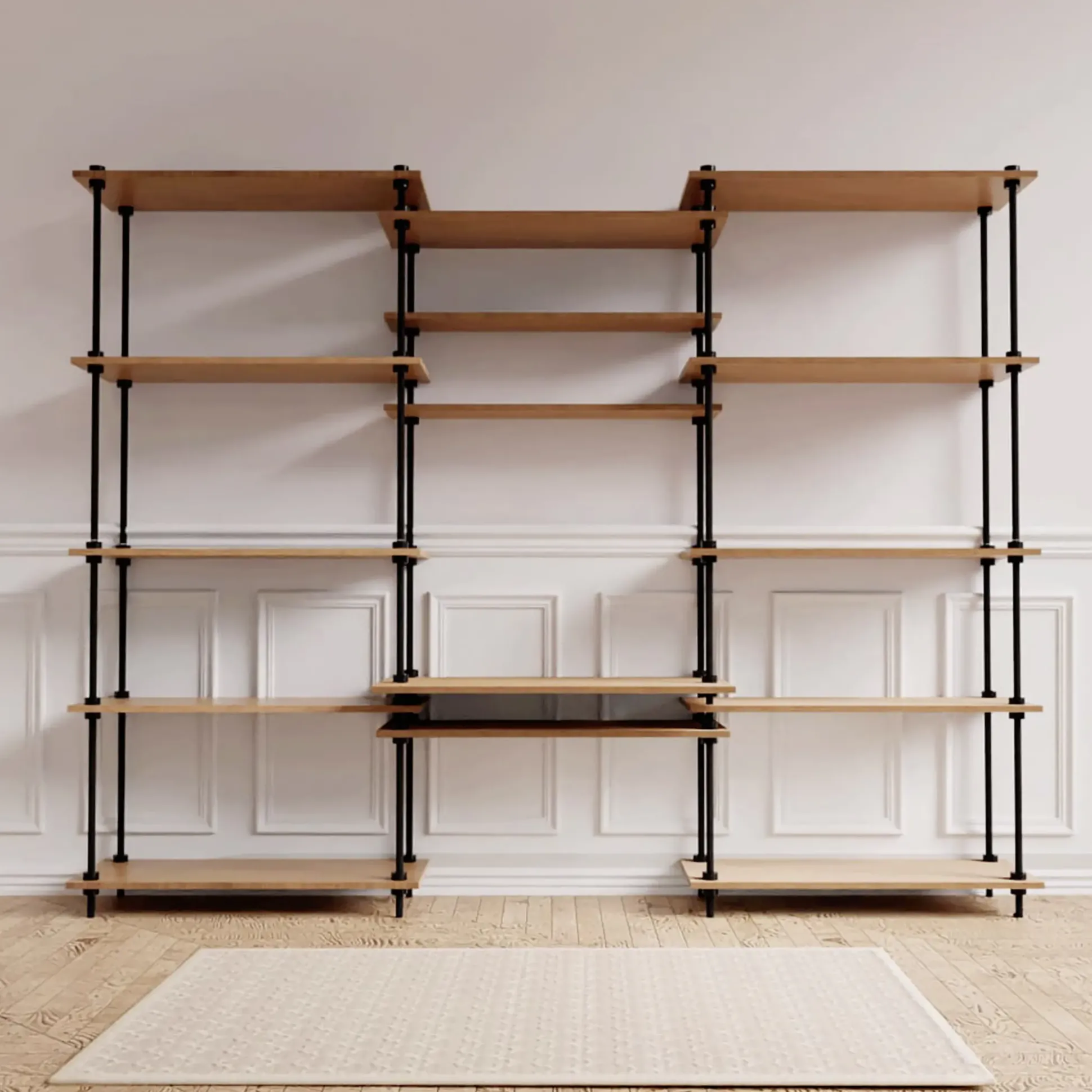 Ar Shelving Schreibtisch-Set mit Regalböden Deco Set Nebraska 185 x 235 cm