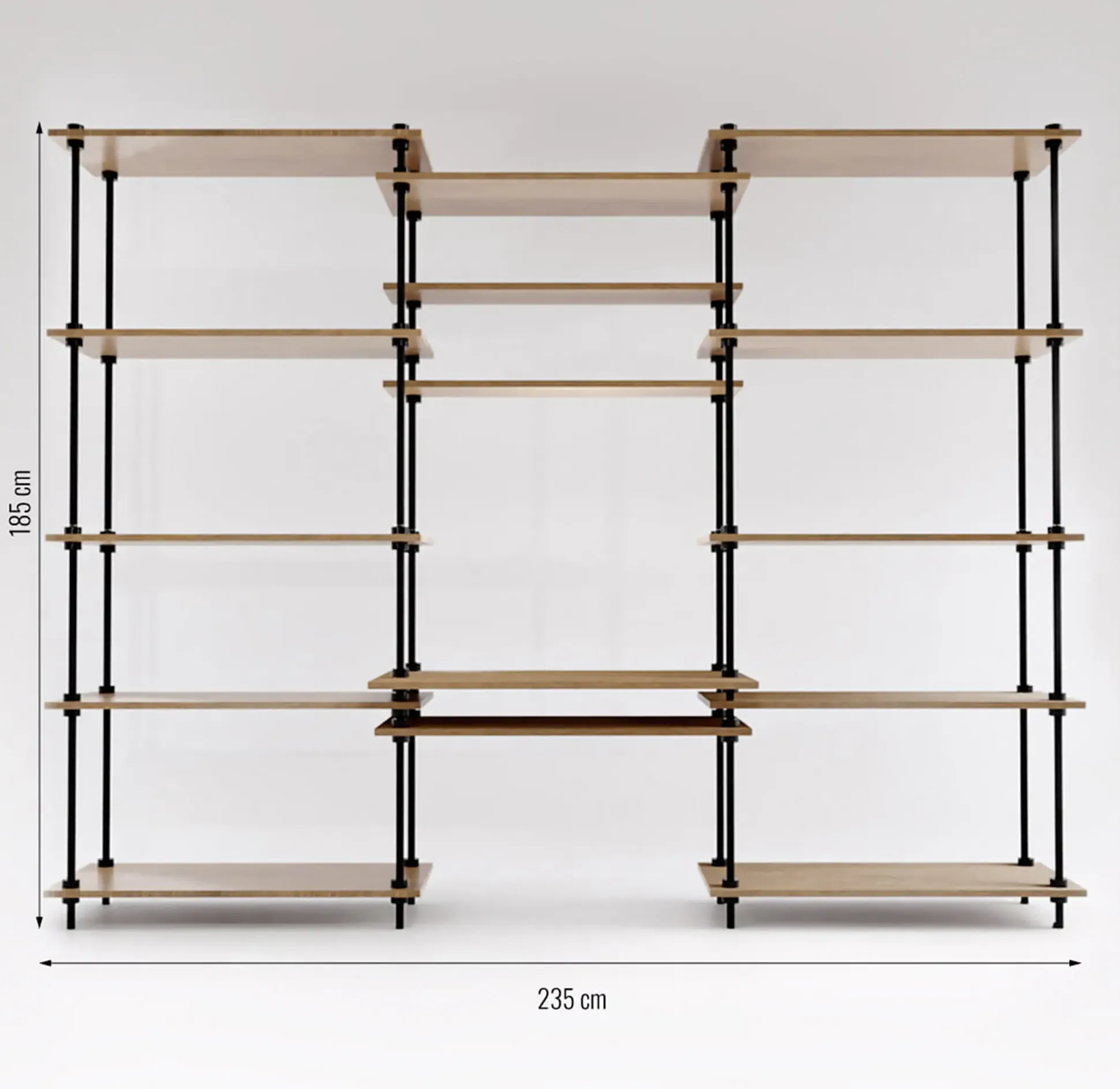 Ar Shelving Schreibtisch-Set mit Regalböden Deco Set Nebraska 185 x 235 cm