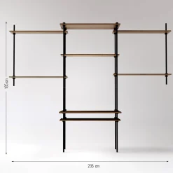 Ar Shelving Schreibtisch-Set mit Wandregal Deco Set Nebraska 185 x 150 cm