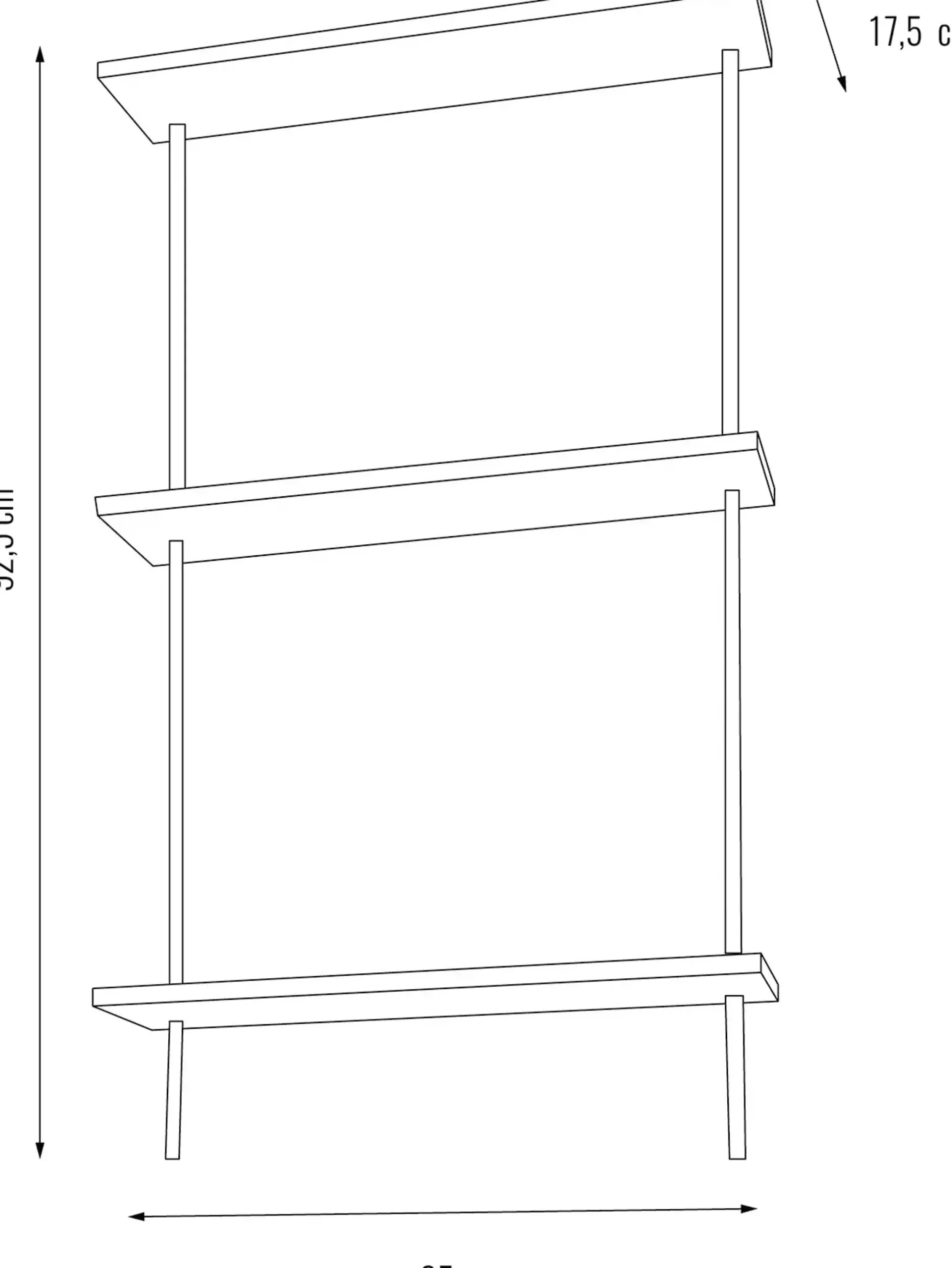 Ar Shelving Wandregal AR Deco Nebraska 92,5 x 85 cm 160 kg