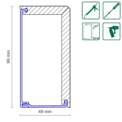 Befestigung für Rohrsockelleiste 200 mm schwarz