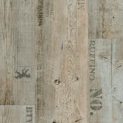 Bodenbelag Vinyl Cosy Holzoptik, Schrift,beige, 2 m breit