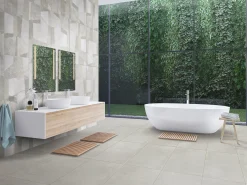 Bodenfliese Feinsteinzeug Tangran 60 x 120 cm weiß-mix