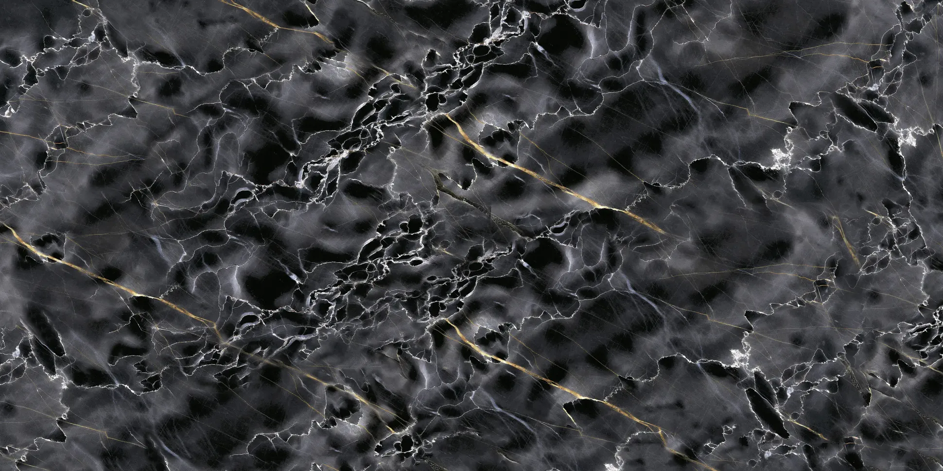 Bodenfliese Feinsteinzeug Dark Wave 60 x 120 cm schwarz