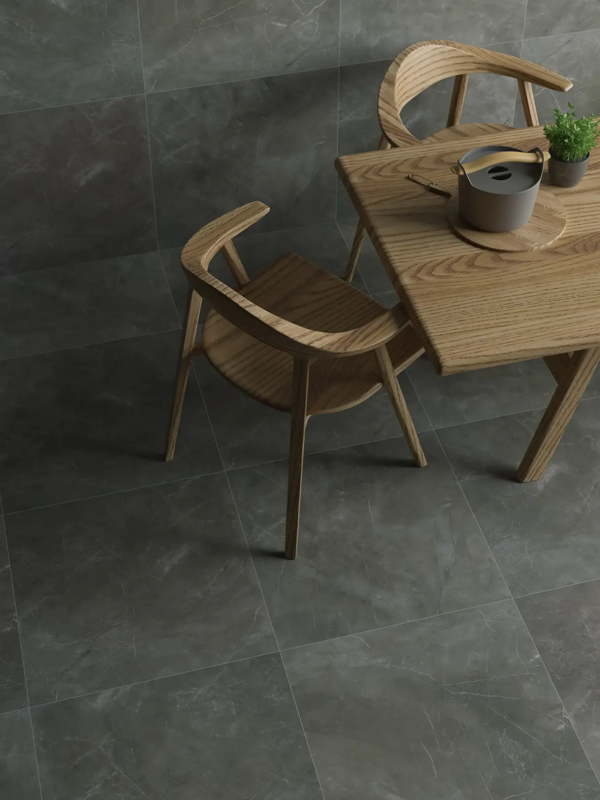 Bodenfliese Feinsteinzeug Messina 60 x 60 cm schwarz